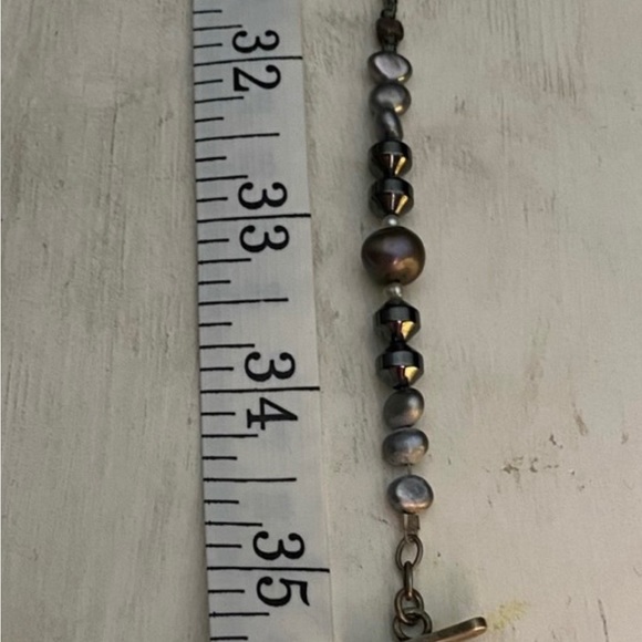 Beautiful Silpada .925 Silver Hematite Pearl Necklace - Picture 5 of 5